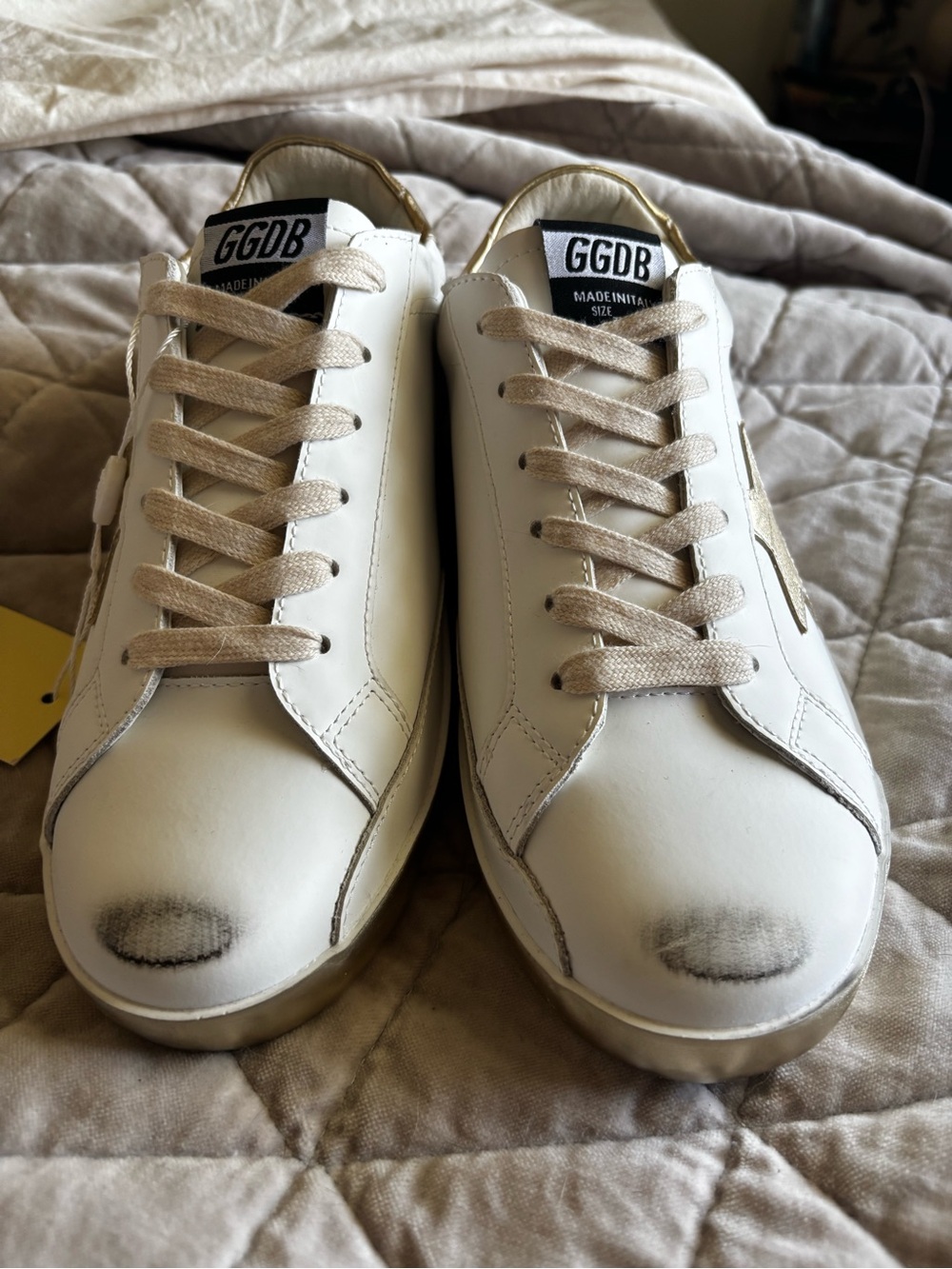 Authentic Golden Goose Super-Star Sneakers White/Gold Size 39 – Tag Attached - Picture 3 of 6